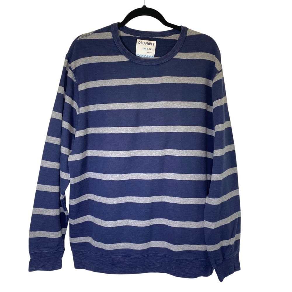 OLD NAVY Slub Sweatshirt Men's XL XLarge Ink Blue Gray Crewneck Pullover